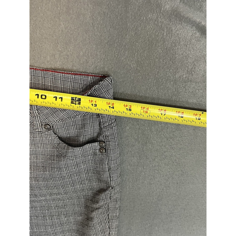 Sabrina Lauren Women's Size 12 Plaid Flare Pants Stretch Rayon Blend Gray Black - Picture 6 of 10